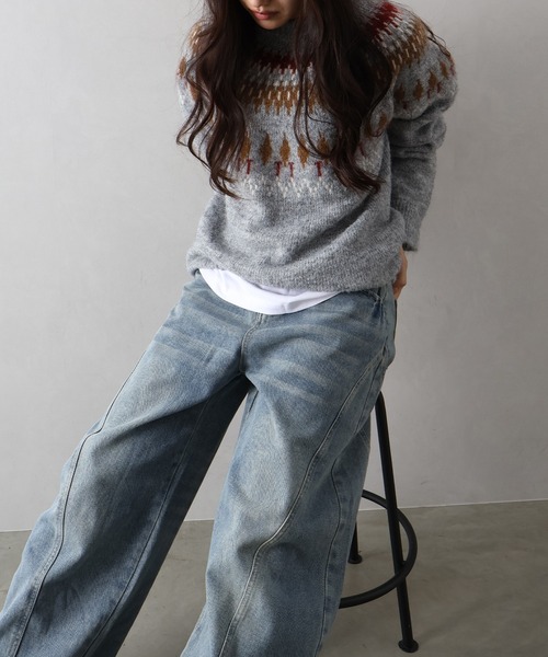 SpRay（スプレイ）の「デニムバレルパンツ（デニムパンツ・レディース・ブルー・SMALL/MEDIUM/LARGE）」の13枚目の写真