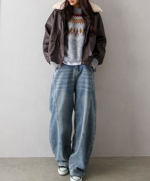 SpRay（スプレイ）の「デニムバレルパンツ（デニムパンツ・レディース・ブルー・SMALL/MEDIUM/LARGE）」の15枚目の写真