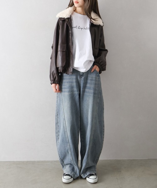 SpRay（スプレイ）の「デニムバレルパンツ（デニムパンツ・レディース・ブルー・SMALL/MEDIUM/LARGE）」の18枚目の写真