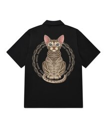 KYSB0010 スフィンクスキャット 半袖シャツ ブラック