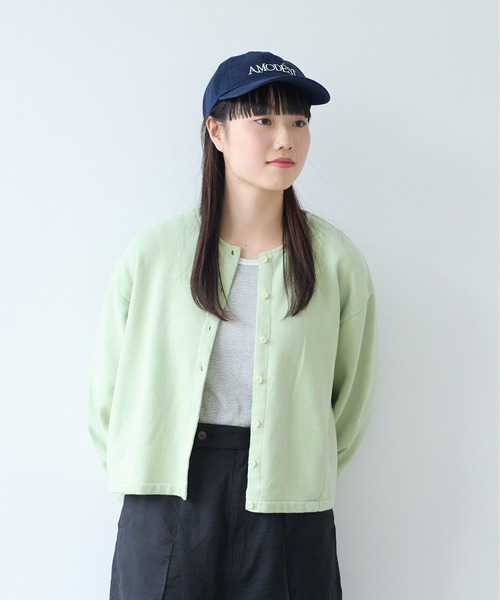 bulle de savon（ビュルデサボン）の「30/10 itsumo裏毛カーディガン（カーディガン/ボレロ・レディース・ライム/チャコールグレー/ピンク/サックスブルー・FREE）」の17枚目の写真