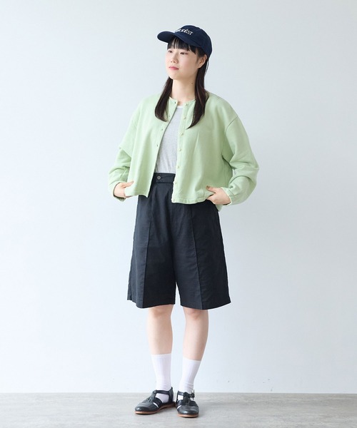 bulle de savon（ビュルデサボン）の「30/10 itsumo裏毛カーディガン（カーディガン/ボレロ・レディース・ライム/チャコールグレー/ピンク/サックスブルー・FREE）」の21枚目の写真