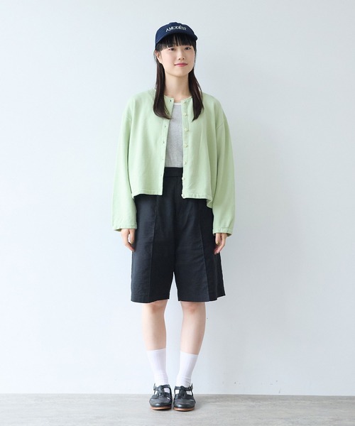 bulle de savon（ビュルデサボン）の「30/10 itsumo裏毛カーディガン（カーディガン/ボレロ・レディース・ライム/チャコールグレー/ピンク/サックスブルー・FREE）」の22枚目の写真