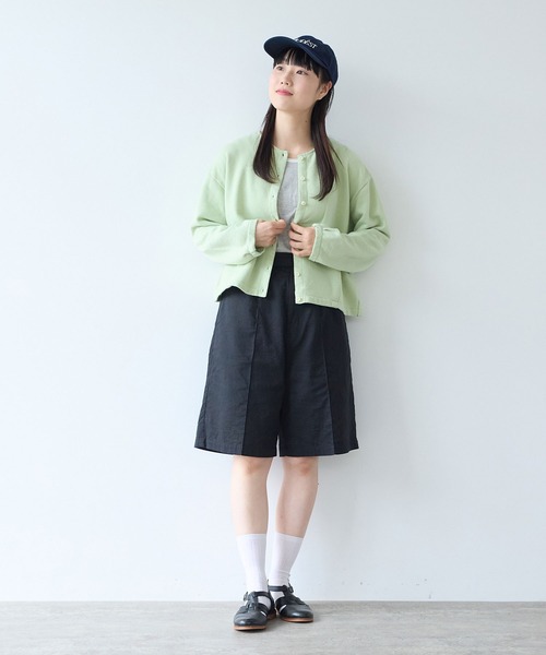 bulle de savon（ビュルデサボン）の「30/10 itsumo裏毛カーディガン（カーディガン/ボレロ・レディース・ライム/チャコールグレー/ピンク/サックスブルー・FREE）」の14枚目の写真