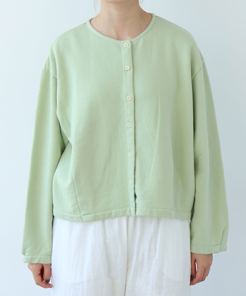 bulle de savon（ビュルデサボン）の「30/10 itsumo裏毛カーディガン（カーディガン/ボレロ・レディース・ライム/チャコールグレー/ピンク/サックスブルー・FREE）」の15枚目の写真