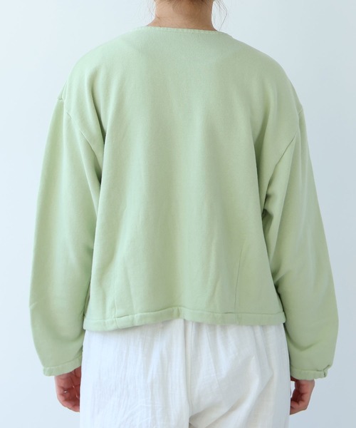 bulle de savon（ビュルデサボン）の「30/10 itsumo裏毛カーディガン（カーディガン/ボレロ・レディース・ライム/チャコールグレー/ピンク/サックスブルー・FREE）」の5枚目の写真