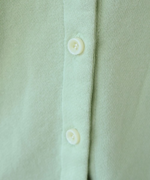 bulle de savon（ビュルデサボン）の「30/10 itsumo裏毛カーディガン（カーディガン/ボレロ・レディース・ライム/チャコールグレー/ピンク/サックスブルー・FREE）」の6枚目の写真