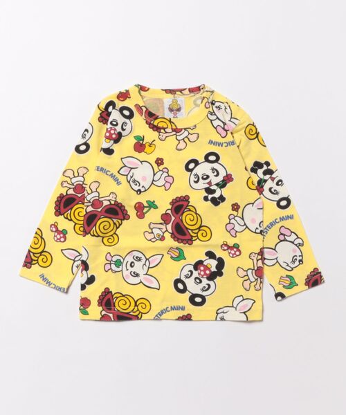 HYSTERIC MINI（ヒステリックミニ）の「LOVELY FRIENDS総柄 長袖Ｔシャツ（Tシャツ/カットソー・キッズ・ブラック/イエロー/ホワイト・80/90）」の3枚目の写真
