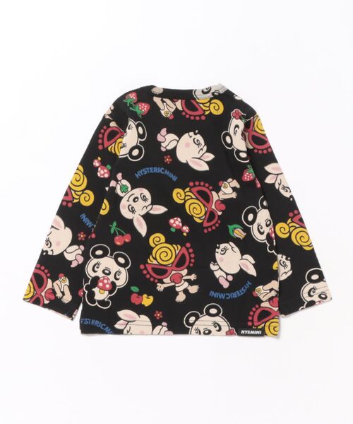 HYSTERIC MINI（ヒステリックミニ）の「LOVELY FRIENDS総柄 長袖Ｔシャツ（Tシャツ/カットソー・キッズ・ブラック/イエロー/ホワイト・80/90）」の4枚目の写真