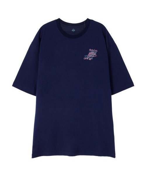 ASTRAL PROJECTION（アストラルプロジェクション）の「[オーバーサイズ]グラフィティ 13番手コットンラウンドネック半袖Tシャツ_ネイビー（Tシャツ/カットソー・メンズ・その他・LARGE/MEDIUM/X-LARGE/XX-LARGE）」の2枚目の写真
