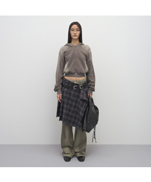 SPRAY WASHED CROPPED HOOD ZIP-UP