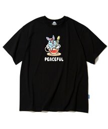 PEACEFUL RABBIT GRAPHIC Tシャツ - ブラック