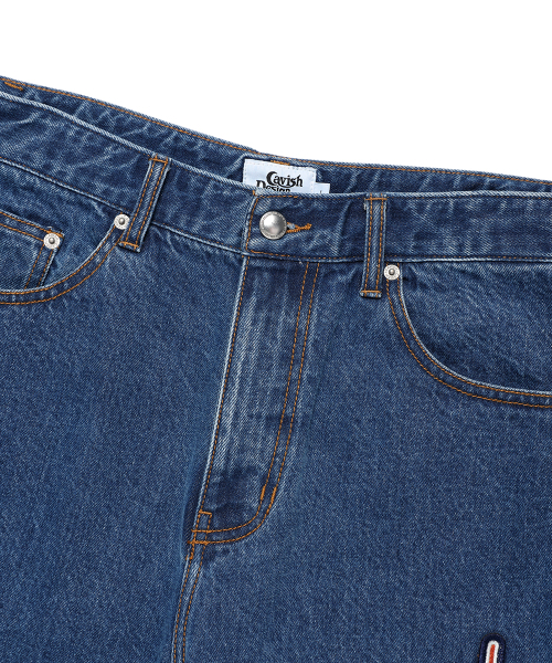 Cavish（カビシ）の「PATCHWORK DENIM PANTS BLUE(CV2EFUD112A)（デニムパンツ・レディース・ブルー・LARGE/MEDIUM/SMALL）」の3枚目の写真