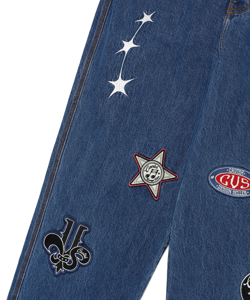 Cavish（カビシ）の「PATCHWORK DENIM PANTS BLUE(CV2EFUD112A)（デニムパンツ・レディース・ブルー・LARGE/MEDIUM/SMALL）」の5枚目の写真