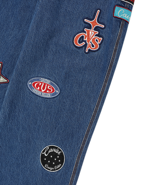Cavish（カビシ）の「PATCHWORK DENIM PANTS BLUE(CV2EFUD112A)（デニムパンツ・レディース・ブルー・LARGE/MEDIUM/SMALL）」の6枚目の写真