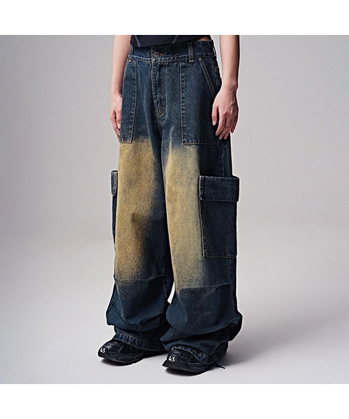 ZENDUST(ジェンダスト)の「Var Pocket Wide Denim Pants INDIGO(デニムパンツ・レディース・インディゴブルー・X-SMALL/SMALL/MEDIUM/LARGE/X-LARGE)」の1枚目の写真