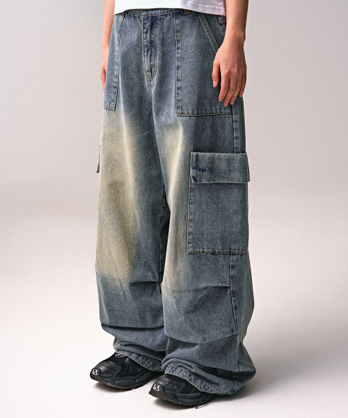 ZENDUST(ジェンダスト)の「Var Pocket Wide Denim Pants INDIGO(デニムパンツ・レディース・インディゴブルー・X-SMALL/SMALL/MEDIUM/LARGE/X-LARGE)」の2枚目の写真