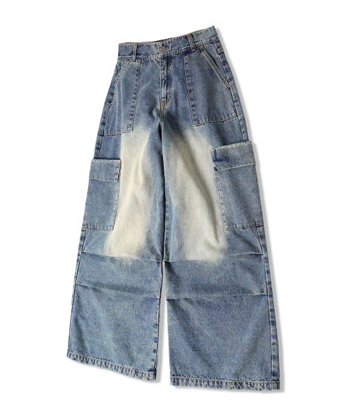 ZENDUST(ジェンダスト)の「Var Pocket Wide Denim Pants INDIGO(デニムパンツ・レディース・インディゴブルー・X-SMALL/SMALL/MEDIUM/LARGE/X-LARGE)」の5枚目の写真