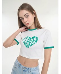 ハートリンガークロップTシャツ[グリーン]