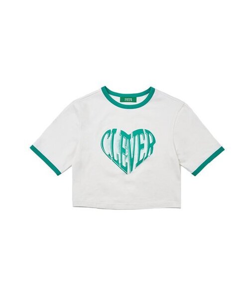 CLEVER FIELD（クレバーフィールド）の「ハートリンガークロップTシャツ[グリーン]（Tシャツ/カットソー・レディース・その他・SMALL/MEDIUM）」の2枚目の写真