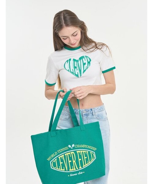 CLEVER FIELD（クレバーフィールド）の「ハートリンガークロップTシャツ[グリーン]（Tシャツ/カットソー・レディース・その他・SMALL/MEDIUM）」の3枚目の写真