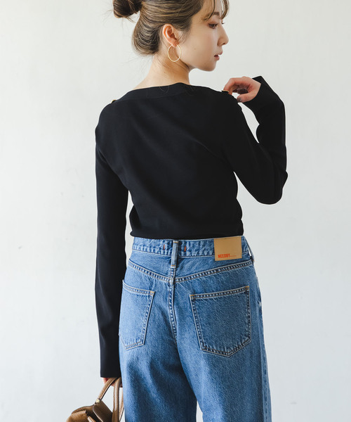 Noble（ノーブル）の「ショルダーボタンニットプルオーバー（ニット/セーター・レディース・ホワイト系その他/マルチ/ブラック・FREE）」の11枚目の写真