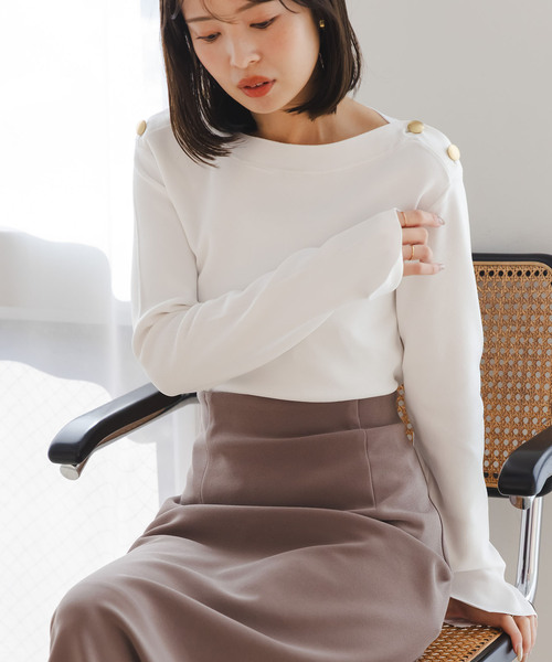 Noble（ノーブル）の「ショルダーボタンニットプルオーバー（ニット/セーター・レディース・ホワイト系その他/マルチ/ブラック・FREE）」の15枚目の写真