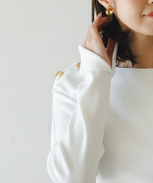 Noble（ノーブル）の「ショルダーボタンニットプルオーバー（ニット/セーター・レディース・ホワイト系その他/マルチ/ブラック・FREE）」の17枚目の写真