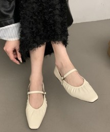 SHEPP | 【26年春新作】フラットソールギャザーバレエシューズ(バレエシューズ)