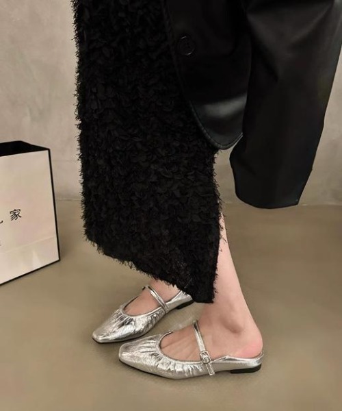 SHEPP(シープ)の「【26年春新作】フラットソールギャザーバレエシューズ(バレエシューズ・レディース・ホワイト/ブラック/シルバー・M/L)」の20枚目の写真