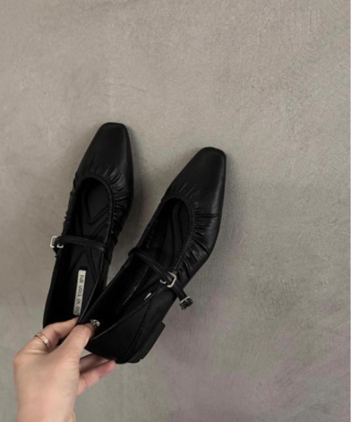 SHEPP(シープ)の「【26年春新作】フラットソールギャザーバレエシューズ(バレエシューズ・レディース・ホワイト/ブラック/シルバー・M/L)」の22枚目の写真