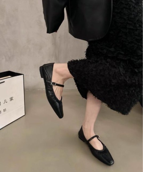 SHEPP(シープ)の「【26年春新作】フラットソールギャザーバレエシューズ(バレエシューズ・レディース・ホワイト/ブラック/シルバー・M/L)」の13枚目の写真