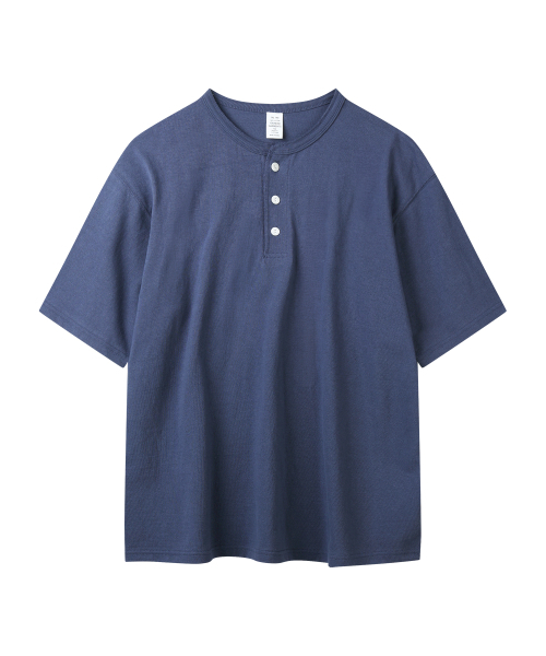 YOUNEEDGARMENTS(ユーニーズガーメンツ)の「ヘンリーネック S/S Tシャツ (ネイビー)(Tシャツ/カットソー・メンズ・その他・40/42)」の1枚目の写真