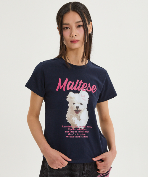 WaiKei（ワイケイ）の「クラウドイラスト半袖Tシャツ ネイビー（Tシャツ/カットソー・レディース・その他・0/1/2）」の2枚目の写真