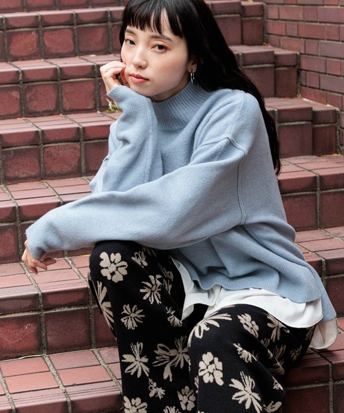 niko and...（ニコアンド）の「Wコアスパンハイネックプルオーバー（ニット/セーター・レディース・イエロー/チャコール/クリーム/ブルー・LARGE/MEDIUM）」の19枚目の写真