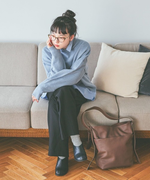 niko and...（ニコアンド）の「Wコアスパンハイネックプルオーバー（ニット/セーター・レディース・イエロー/チャコール/クリーム/ブルー・LARGE/MEDIUM）」の11枚目の写真