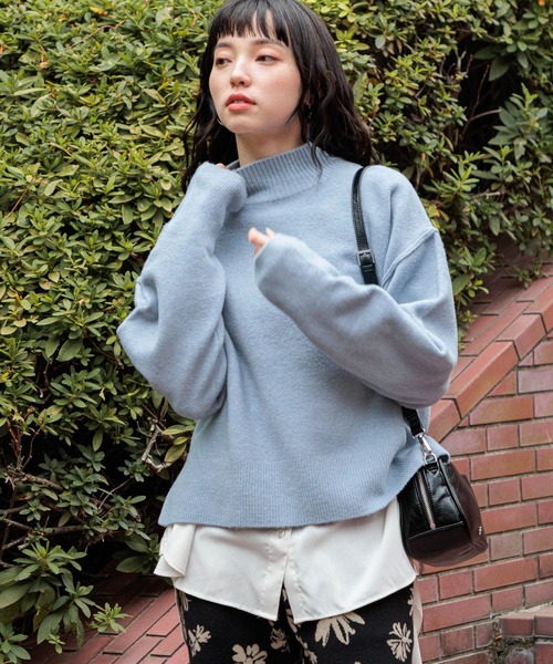 niko and...（ニコアンド）の「Wコアスパンハイネックプルオーバー（ニット/セーター・レディース・イエロー/チャコール/クリーム/ブルー・LARGE/MEDIUM）」の18枚目の写真