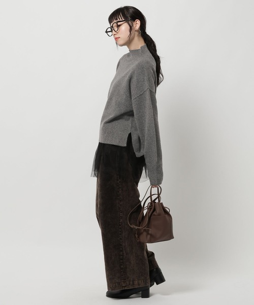 niko and...（ニコアンド）の「Wコアスパンハイネックプルオーバー（ニット/セーター・レディース・イエロー/チャコール/クリーム/ブルー・LARGE/MEDIUM）」の20枚目の写真