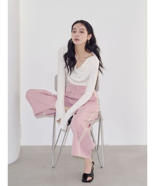 LAGUNAMOON（ラグナムーン）の「フロントジップラインパンツ（その他パンツ・レディース・アイボリー/ピンク/ブラウン・SMALL/MEDIUM）」の3枚目の写真