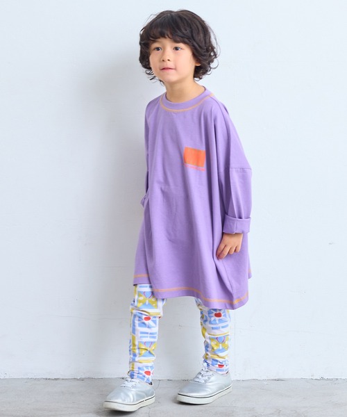 Life Support Products(ライフサポートプロダクツ)の「【COTTON from U.S.A】前後プリントビッグロンティー(Tシャツ/カットソー・キッズ・杢グレー/ホワイト/イエロー/ラベンダー・150/140/130/120/110/100/90)」の4枚目の写真