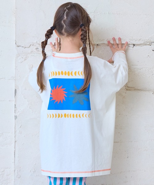 Life Support Products(ライフサポートプロダクツ)の「【COTTON from U.S.A】前後プリントビッグロンティー(Tシャツ/カットソー・キッズ・杢グレー/ホワイト/イエロー/ラベンダー・150/140/130/120/110/100/90)」の2枚目の写真