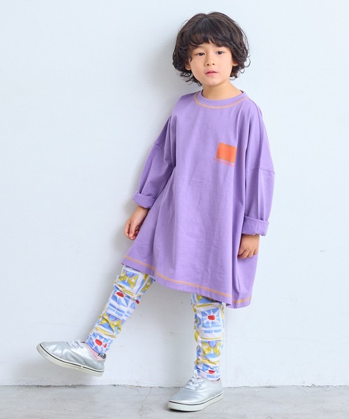 Life Support Products(ライフサポートプロダクツ)の「【COTTON from U.S.A】前後プリントビッグロンティー(Tシャツ/カットソー・キッズ・杢グレー/ホワイト/イエロー/ラベンダー・150/140/130/120/110/100/90)」の13枚目の写真