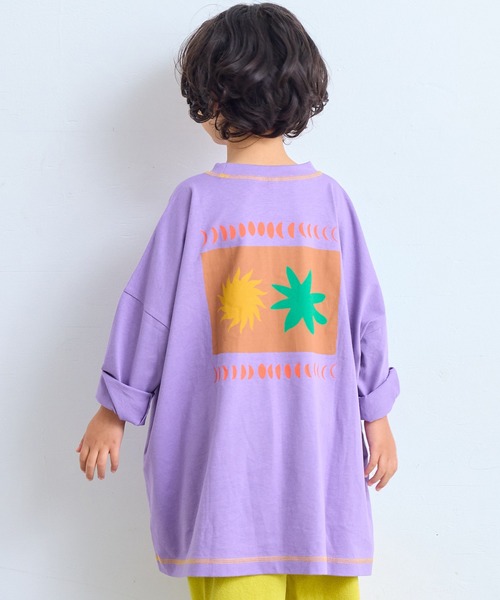 Life Support Products(ライフサポートプロダクツ)の「【COTTON from U.S.A】前後プリントビッグロンティー(Tシャツ/カットソー・キッズ・杢グレー/ホワイト/イエロー/ラベンダー・150/140/130/120/110/100/90)」の12枚目の写真