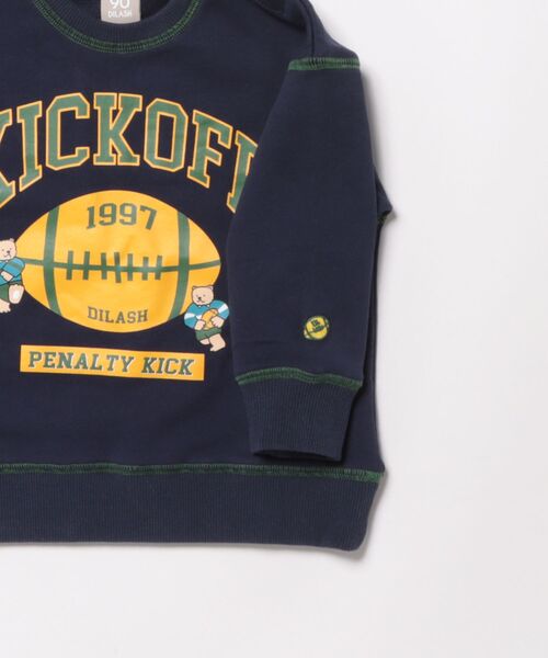 DILASH（ディラッシュ）の「フットボールプリントトレーナー（裏毛）（スウェット・キッズ・ネイビー/グレー・100/130/120/110/90/80/140）」の10枚目の写真
