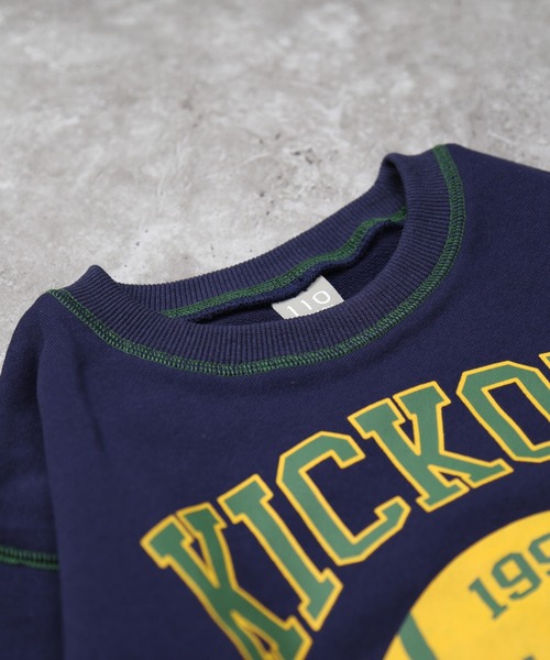 DILASH（ディラッシュ）の「フットボールプリントトレーナー（裏毛）（スウェット・キッズ・ネイビー/グレー・100/130/120/110/90/80/140）」の5枚目の写真