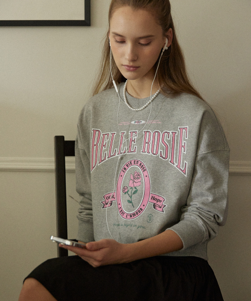 OURHOPE(アワーホープ)の「ベルローズ スウェットシャツ - メランジグレー(スウェット・レディース・ライトグレー・1(S)/2(M))」の3枚目の写真