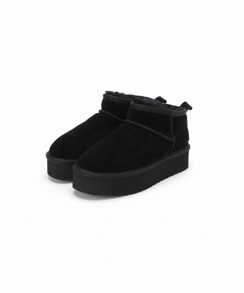 COLORS OF CALIFORNIA（カラーズオブカリフォルニア）の「*【COLORS OF CALIFORNIA】Platform suede boots（ブーツ・レディース・ベージュ/ブラック・37/38/39）」の7枚目の写真