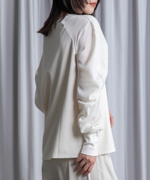 MARECHAL TERRE(マルシャルテル)の「ドッキングプルオーバー(Tシャツ/カットソー・レディース・アイボリー/ブラック/ネイビー/ライトグレー・MEDIUM)」の16枚目の写真