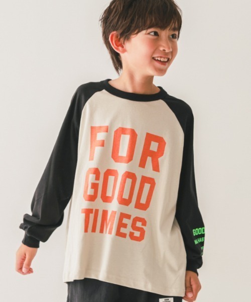 jeans-b（ジーンズベー）の「Jeans-b/ジーンズベー FOR GOODロングＴシャツ（Tシャツ/カットソー・キッズ・アイボリー/ブラック/オフホワイト・130cm/140cm/150cm/160cm）」の3枚目の写真
