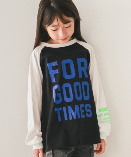 jeans-b（ジーンズベー）の「Jeans-b/ジーンズベー FOR GOODロングＴシャツ（Tシャツ/カットソー・キッズ・アイボリー/ブラック/オフホワイト・130cm/140cm/150cm/160cm）」の2枚目の写真